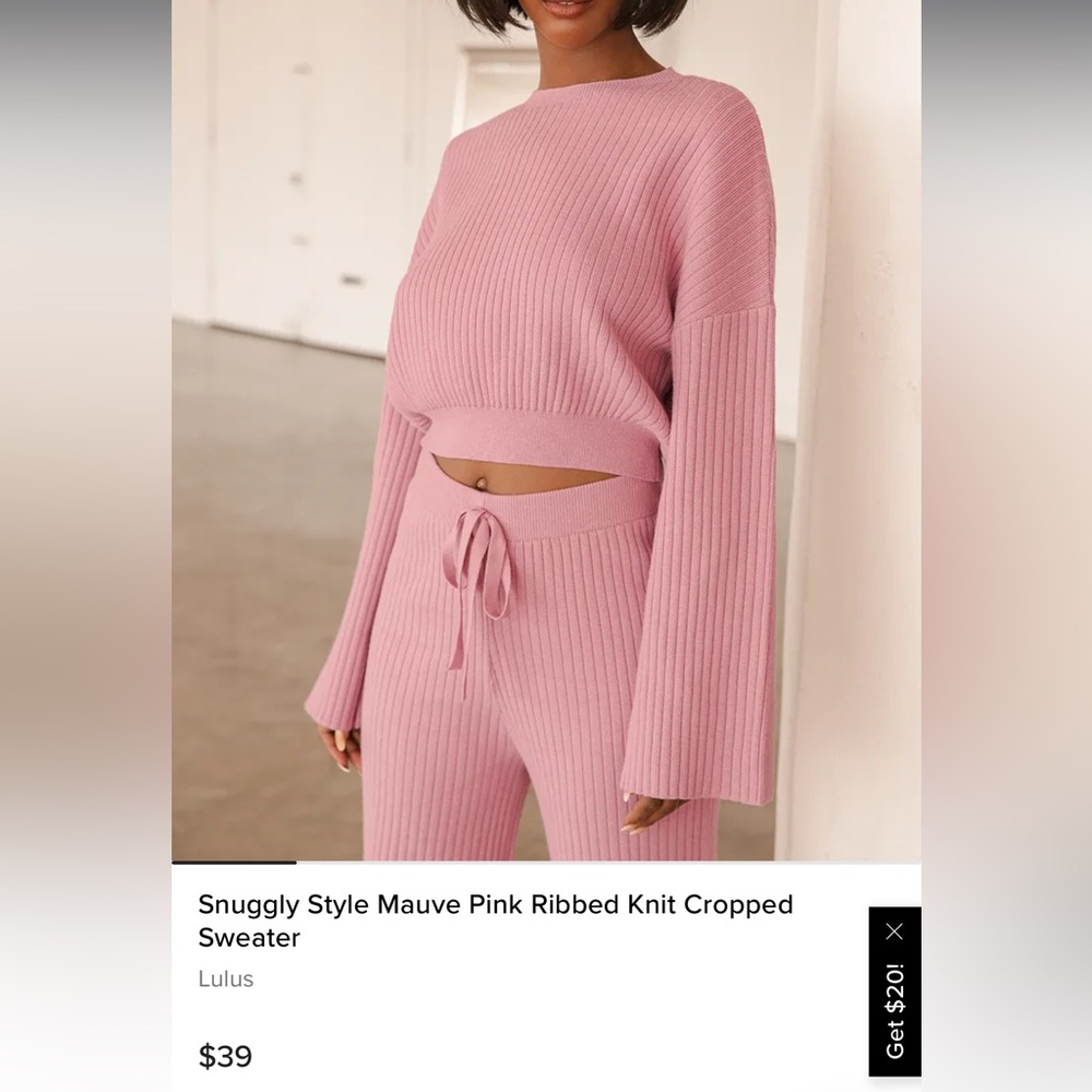 Lulus Ribbed Knit Cropped Sweater Set - Picture 6 of 7